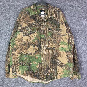 Vintage Codet Men Camouflage Button-Up Shirt XL Cotton Long Sleeve‎ Realtree USA